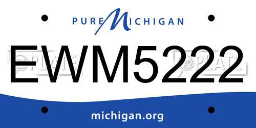 EWM5222 Michigan License Plate