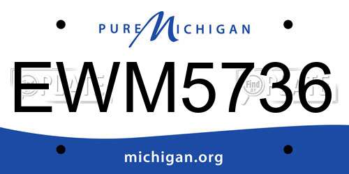EWM5736 Michigan License Plate