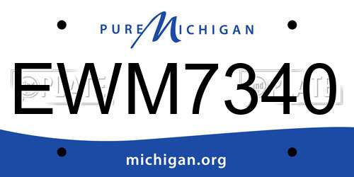 EWM7340 Michigan License Plate