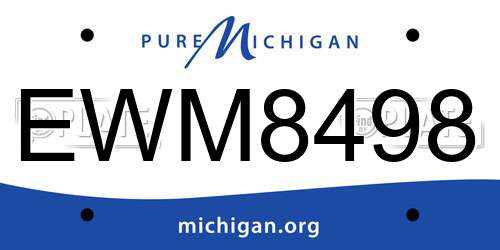 EWM8498 Michigan License Plate