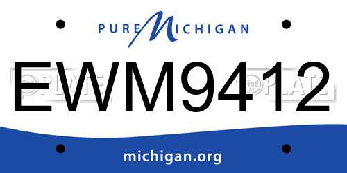 EWM9412 Michigan License Plate