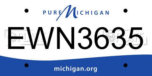 EWN3635 Michigan License Plate