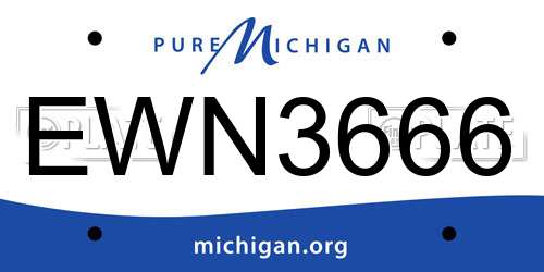 EWN3666 Michigan License Plate