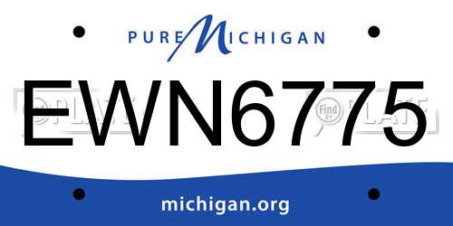 EWN6775 Michigan License Plate