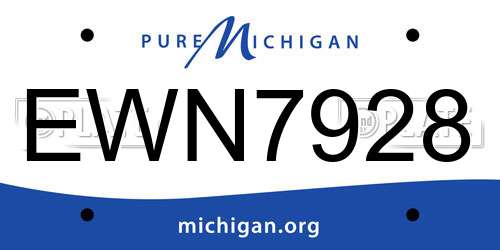 EWN7928 Michigan License Plate