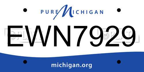 EWN7929 Michigan License Plate
