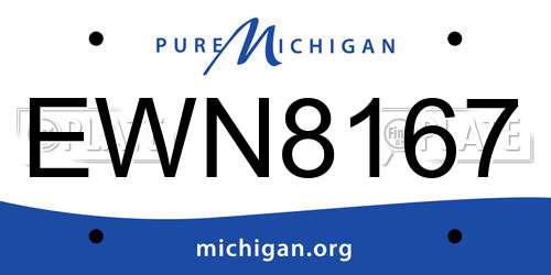 EWN8167 Michigan License Plate