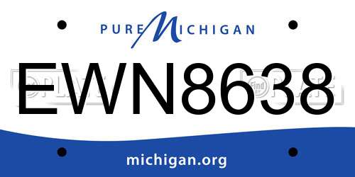 EWN8638 Michigan License Plate