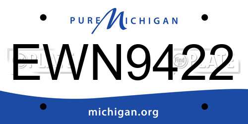 EWN9422 Michigan License Plate
