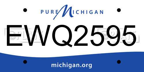 EWQ2595 Michigan License Plate