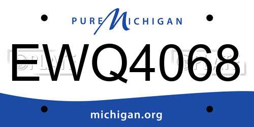 EWQ4068 Michigan License Plate