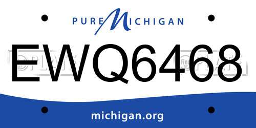 EWQ6468 Michigan License Plate