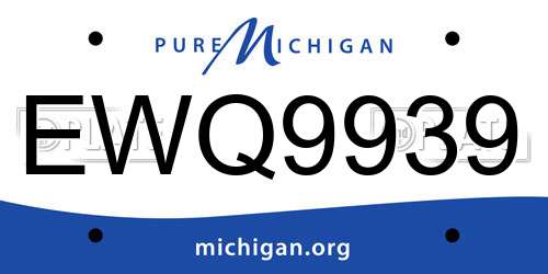 EWQ9939 Michigan License Plate