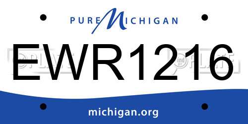 EWR1216 Michigan License Plate