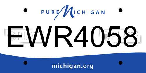 EWR4058 Michigan License Plate