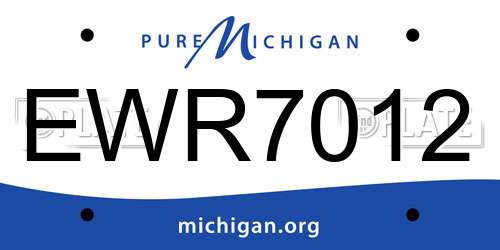 EWR7012 Michigan License Plate