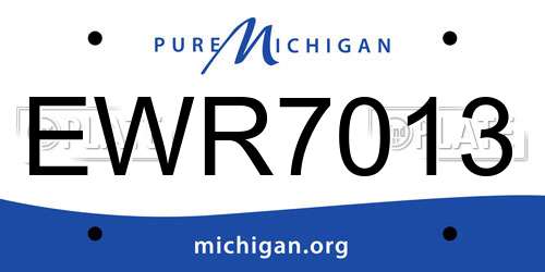 EWR7013 Michigan License Plate