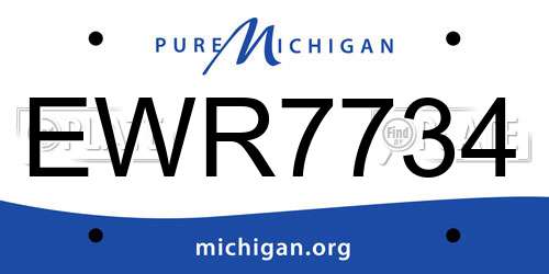 EWR7734 Michigan License Plate