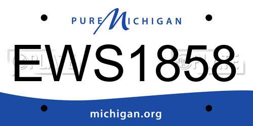 EWS1858 Michigan License Plate