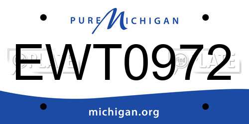 EWT0972 Michigan License Plate
