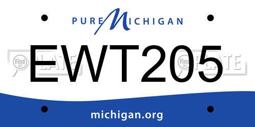 EWT205 Michigan License Plate