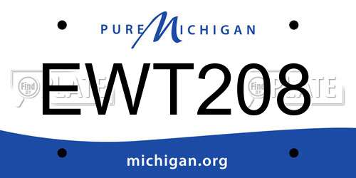 EWT208 Michigan License Plate