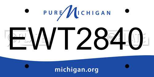 EWT2840 Michigan License Plate