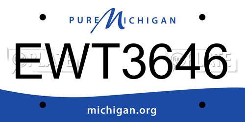 EWT3646 Michigan License Plate