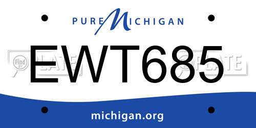 EWT685 Michigan License Plate