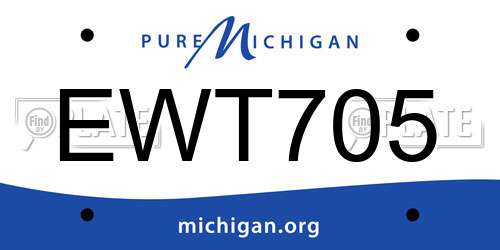 EWT705 Michigan License Plate
