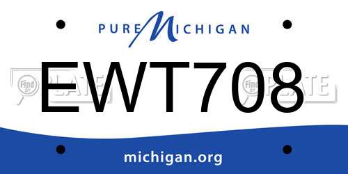 EWT708 Michigan License Plate