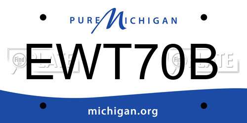 EWT70B Michigan License Plate