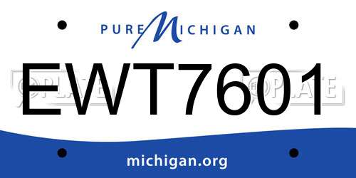 EWT7601 Michigan License Plate