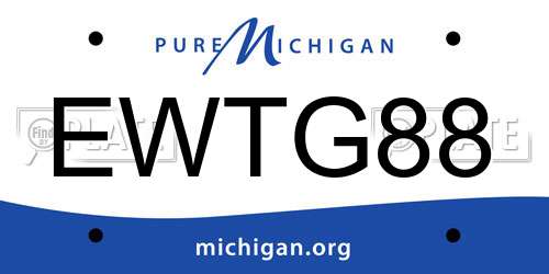EWTG88 Michigan License Plate