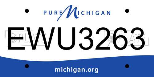 EWU3263 Michigan License Plate