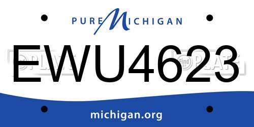 EWU4623 Michigan License Plate