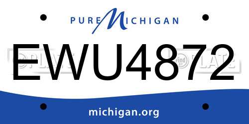 EWU4872 Michigan License Plate