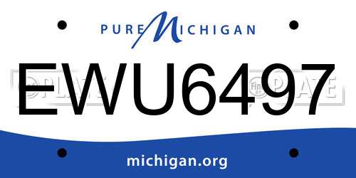 EWU6497 Michigan License Plate