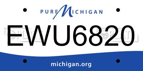 EWU6820 Michigan License Plate