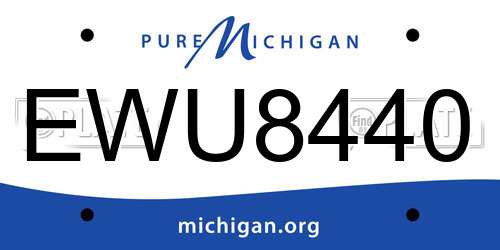 EWU8440 Michigan License Plate