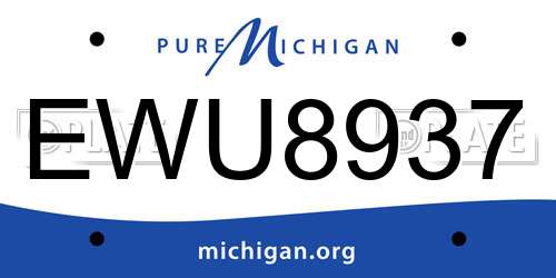 EWU8937 Michigan License Plate