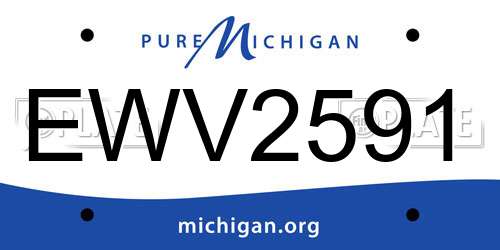 EWV2591 Michigan License Plate