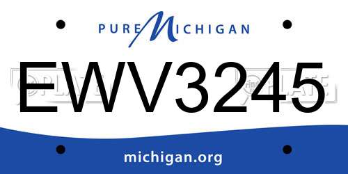 EWV3245 Michigan License Plate