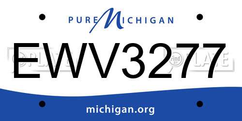 EWV3277 Michigan License Plate