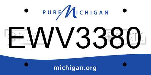 EWV3380 Michigan License Plate