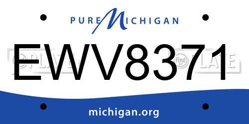 EWV8371 Michigan License Plate