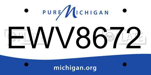 EWV8672 Michigan License Plate