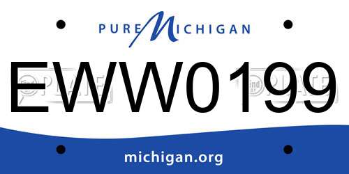 EWW0199 Michigan License Plate