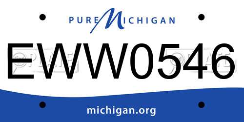 EWW0546 Michigan License Plate