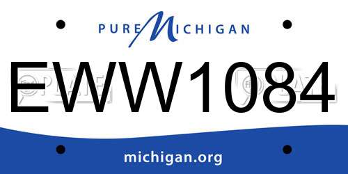 EWW1084 Michigan License Plate